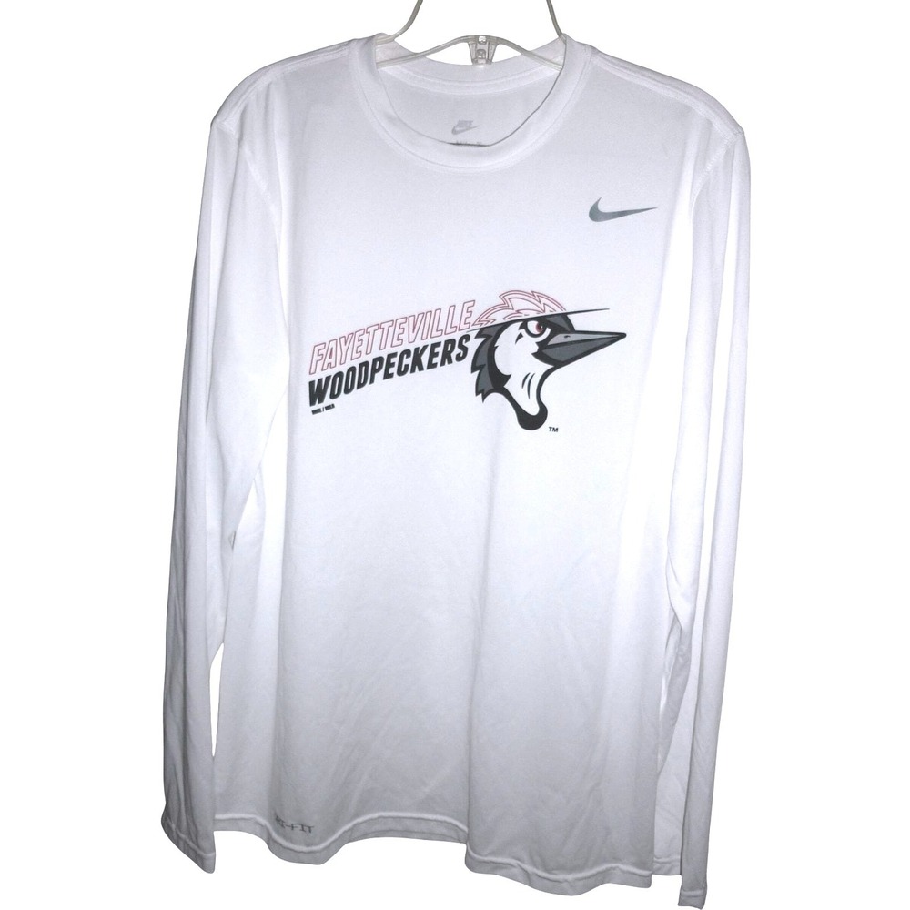 Nike Dri-FIT Fayetteville Woodpeckers Long Sleeve Athletic T-Shirt Men's White L